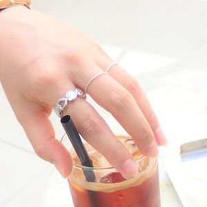 Custom Heart Ring - Mother-of-Pearl, White Gold